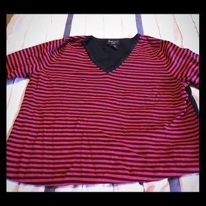 Women’s Striped V-neck sweater